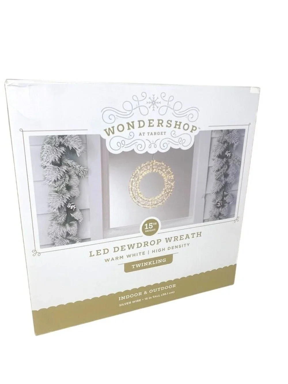 Target Christmas Hanging Wreath Twinkling Dewdrop Lights Warm White Wondershop™